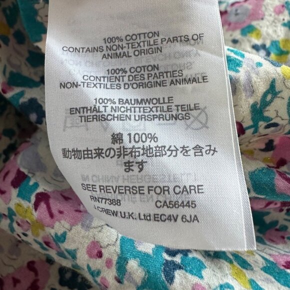 J crew Liberty Fabrics Womens 8 Ruffle Button-up Blouse Claire-Aude Floral - Picture 6 of 11